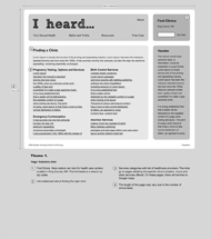Theme 1 wireframe: Services page